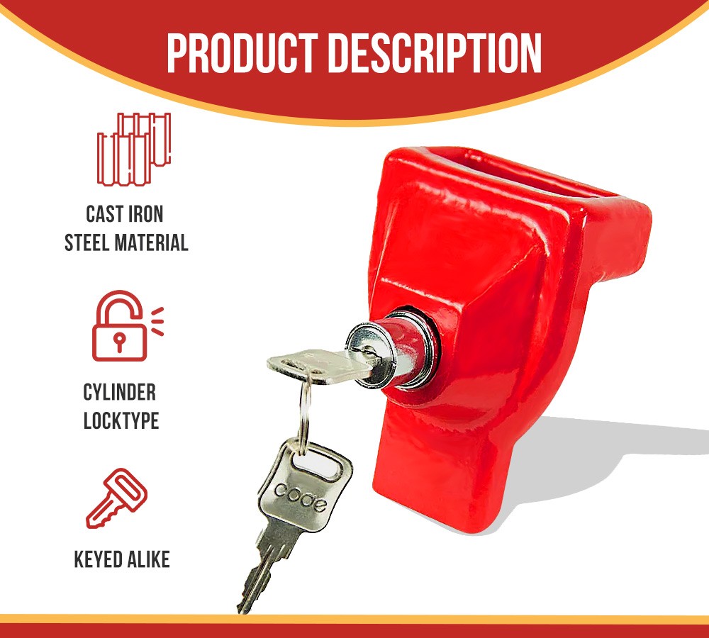 10Pk Heavy Duty Iron Air Brake Gladhand Lock w/ Keyed Alike for Semi Trailer