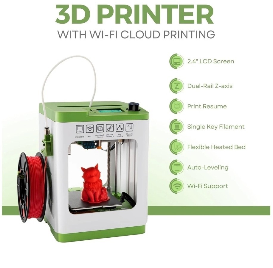 Fully Assembled Mini 3D Printer for Kids and Beginners - Complete Starter Kit...