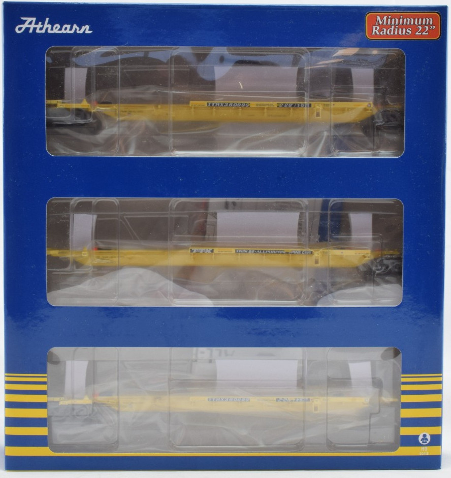 Athearn TTX  57' Trinity Spine Car 3 Unit Set #360999 HO Train Cars ATH15534