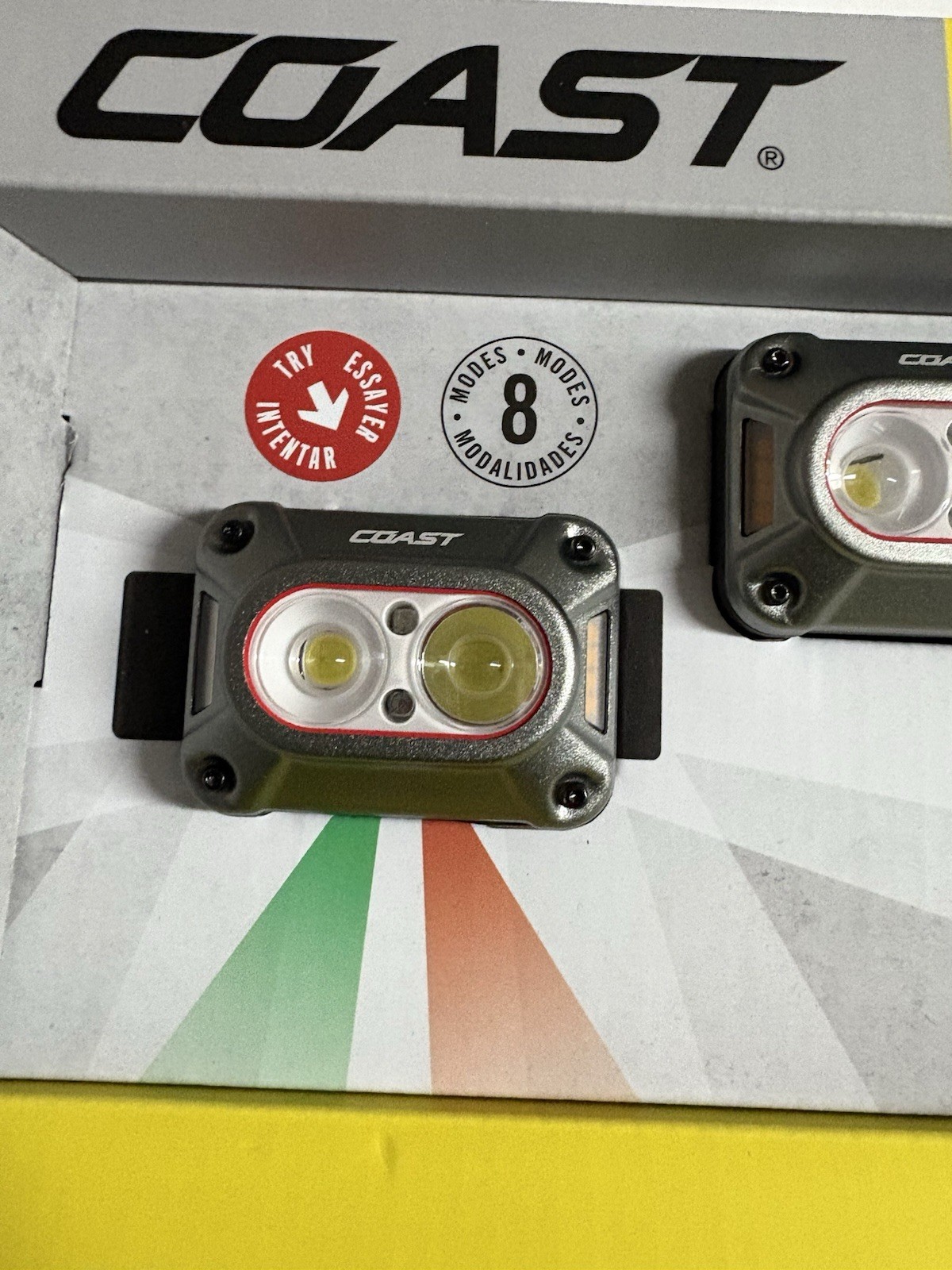 COAST 1000-Lumen HEADLAMP 3 Pack RECHARGEABLE DUAL POWER