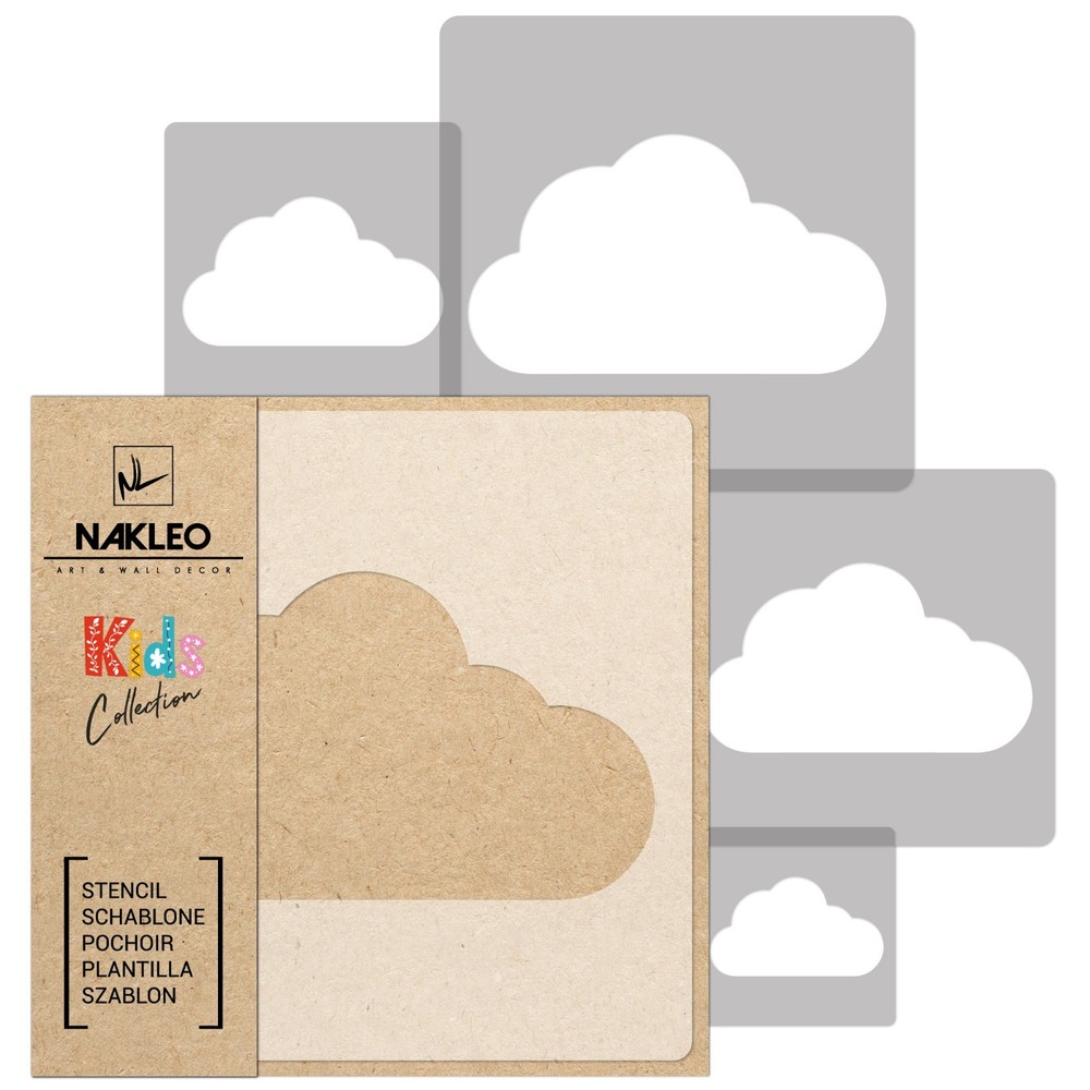 KIDS Reusable Plastic Stencils (5 pcs) // CLOUD