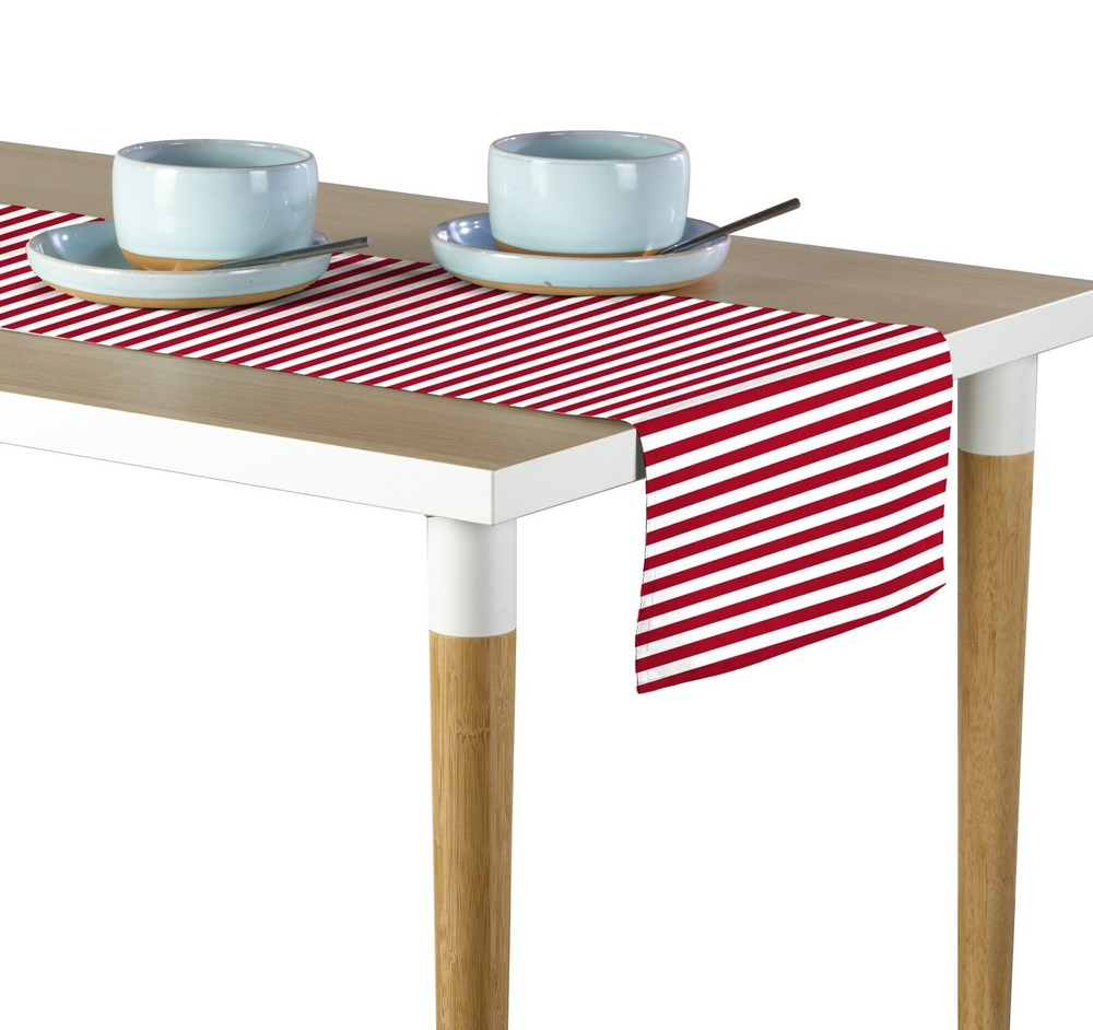 Small Stripes Red Table Runners - 12"x72" or 14"x108"