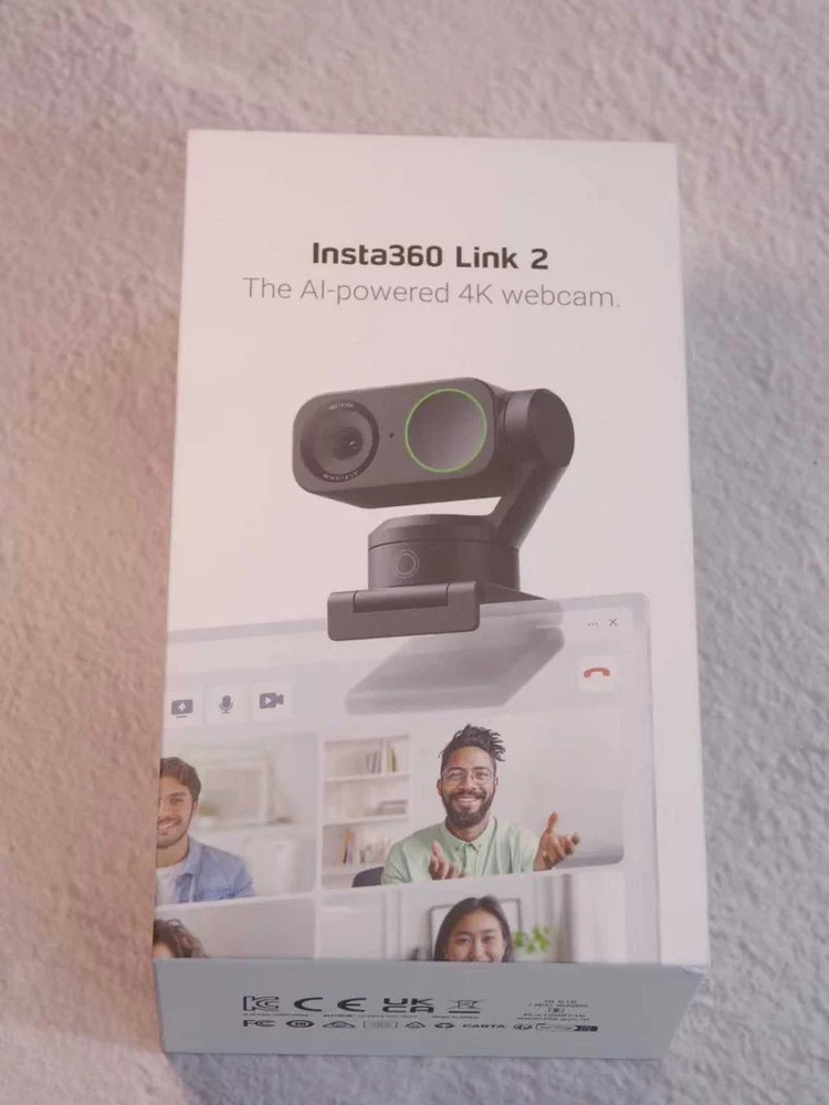 Insta360 Link 2 4K AI Webcam -4K Video 1/2" Sensor High-Quality Webcam forMac/PC