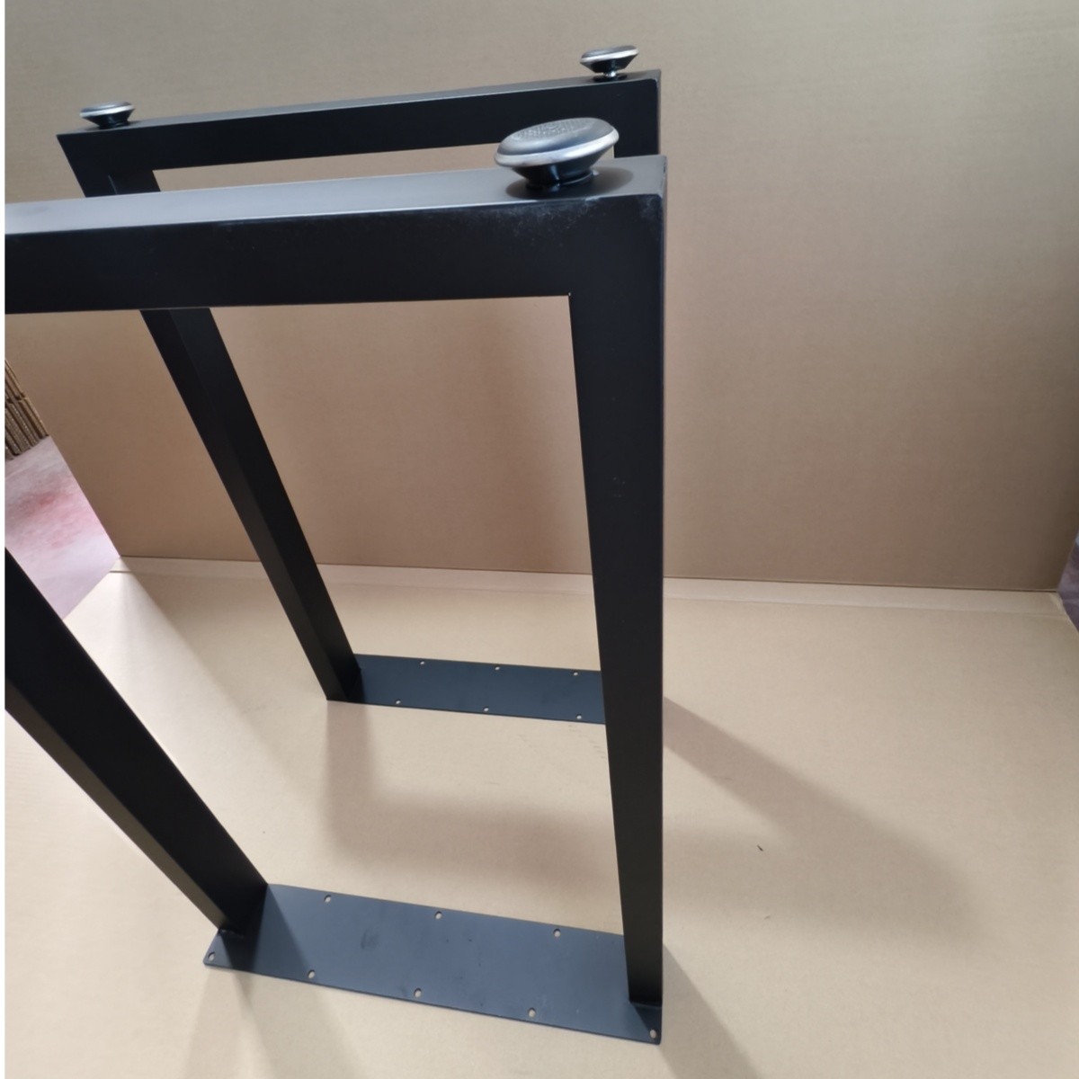 Square Reinforced Steel Office Table Legs 2 PCS For DIY Max Load 1000 lbs Heavy