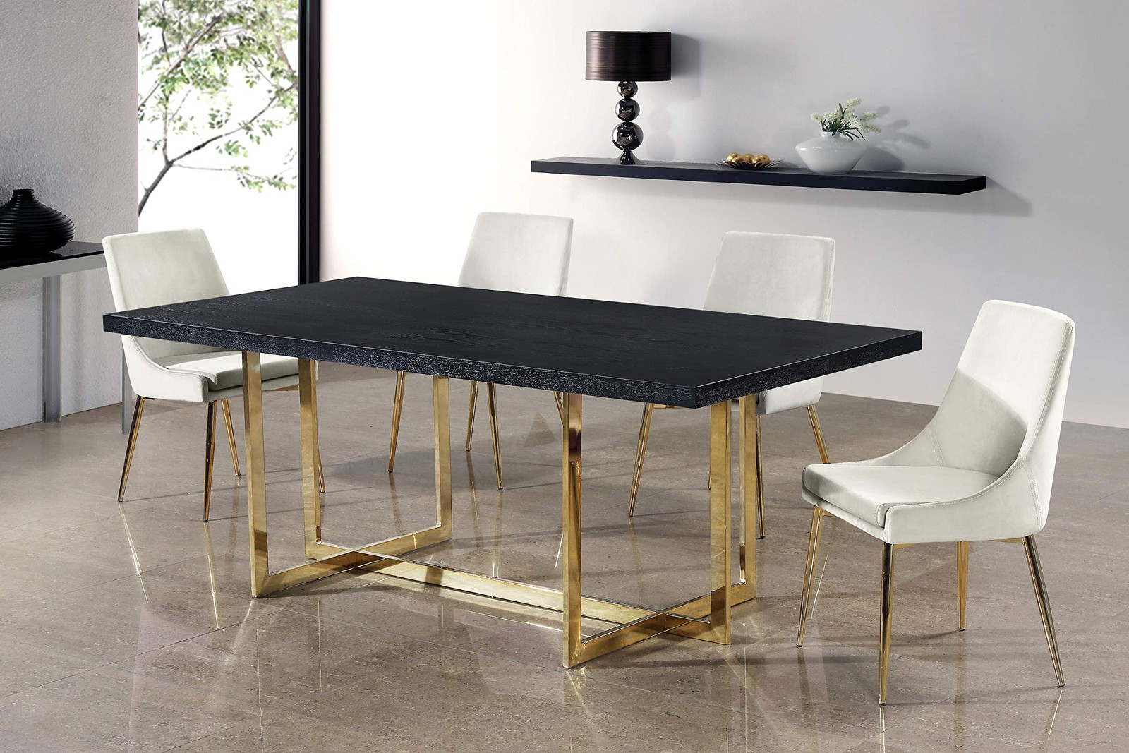 Meridian Furniture Karina Collection Modern Velvet Upholstered Dining Chair