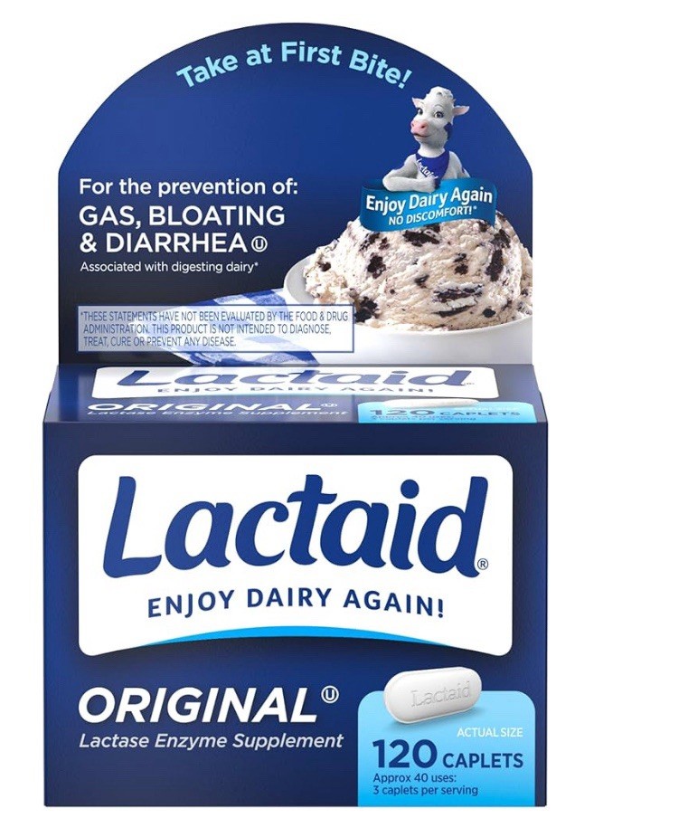 Lactaid Original Strength Caplets 120ct Exp 10/2026