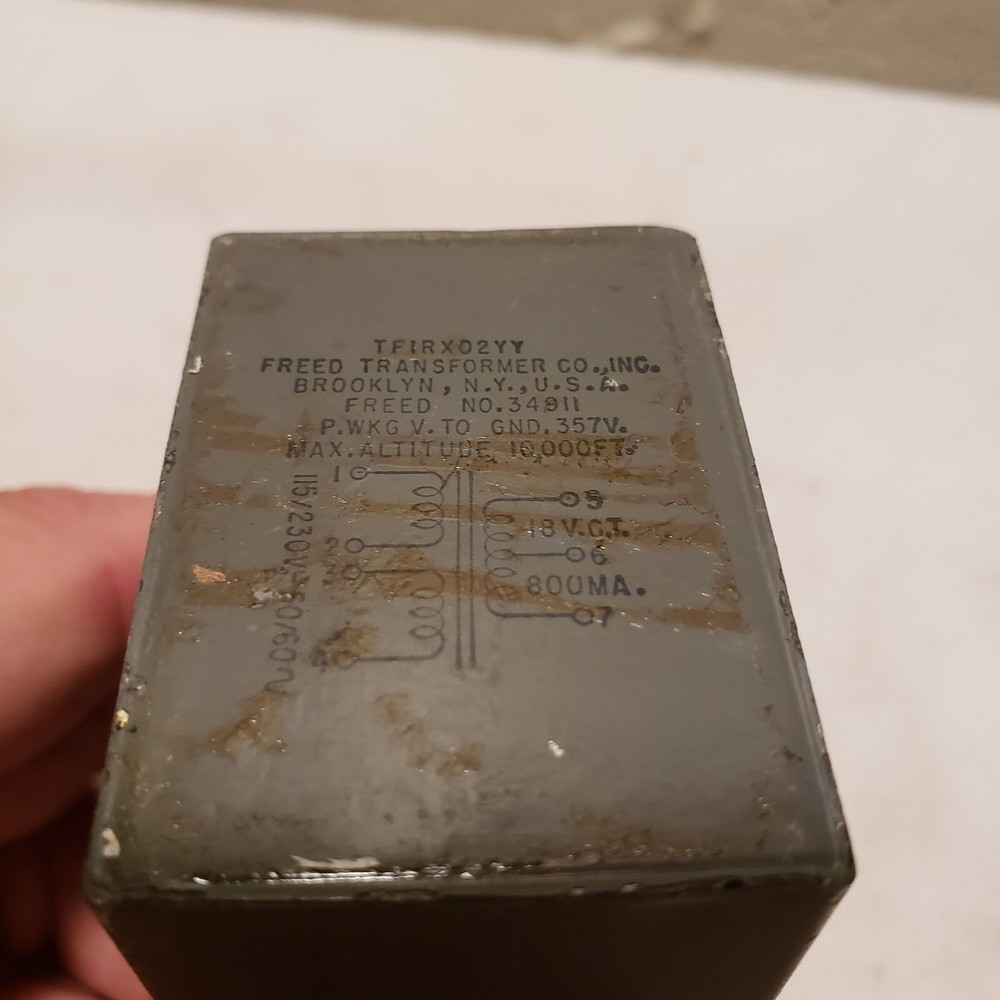 Freed Power Transformer 117v Pri 18 V Sec Ct 800 Ma