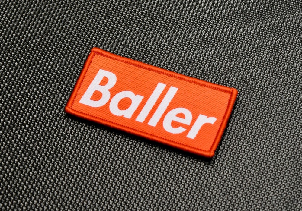 Baller Woven Morale Patch Playa OAF Tactical Cap Operator Hook Loop Backing