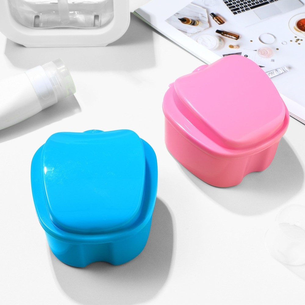 2 Pcs Teeth Box Set Travel Storage Container for Dentures Containers