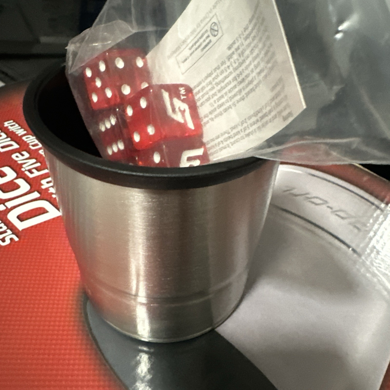 NEW UNUSED SNAP ON STEEL "SOCKET" DICE CUP WITH 5 DICE #SSX15P100 SNAPON