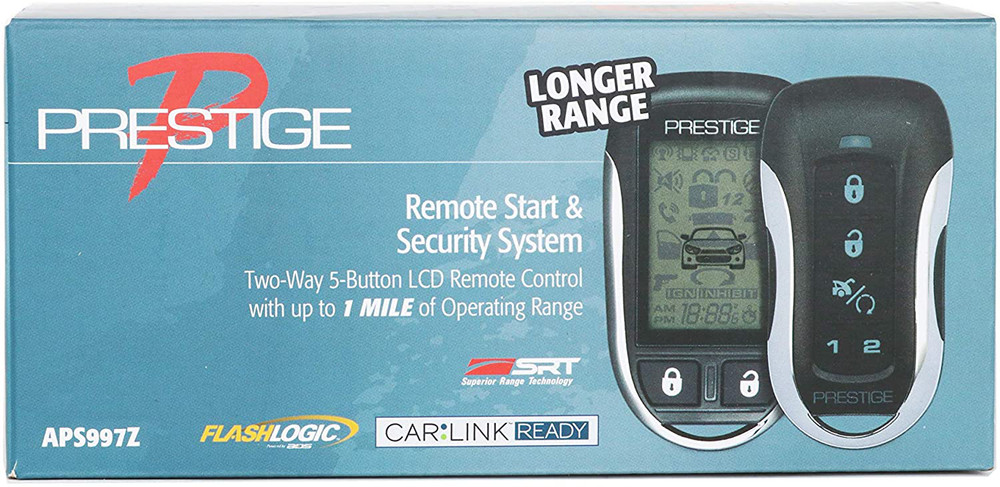 Prestige Security Car Alarm 2-Way 5-Button LCD Remote Start Control 1 Mile Range