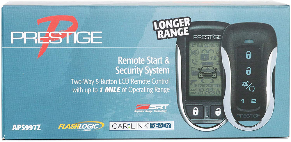 Prestige Security Car Alarm 2-Way 5-Button LCD Remote Start Control 1 Mile Range