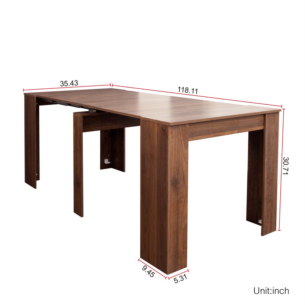 Multifunction Extendable Dining Table Kitchen Table Modern Rectangular Table US