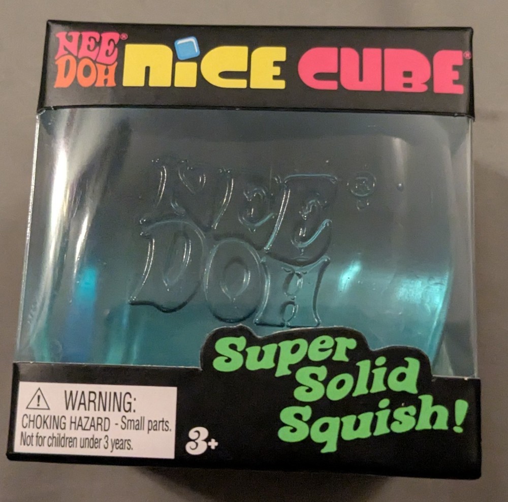 Nee Doh Nice Cube Super Solid Squish! BRAND NEW/Sealed (Blue)