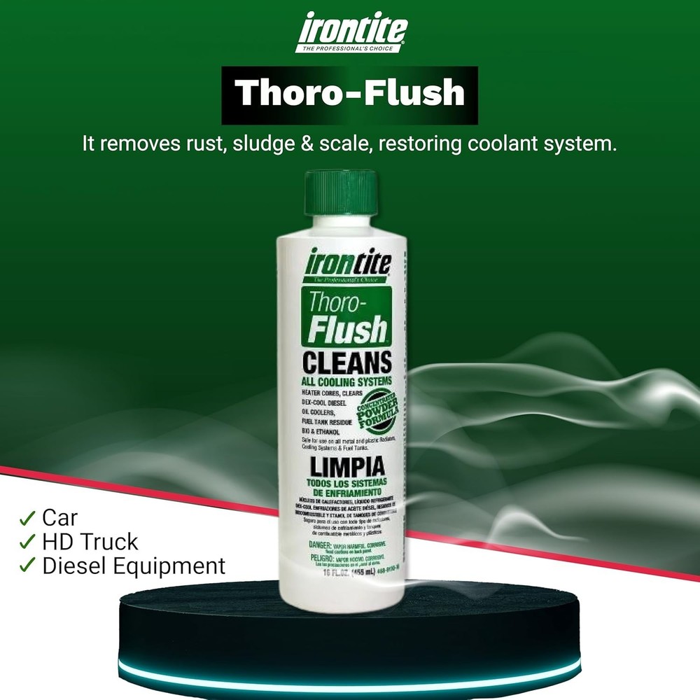 Powerful Thoro-Flush 16oz Coolant Cleaner: Removes Rust, Sludge & Restores Flow