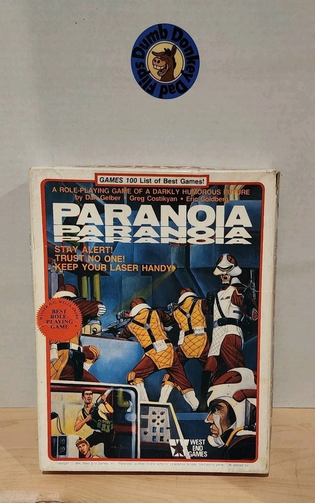 Paranoia ~ 1st Edition ~ Role-Playing Game Almost Complete 1984 Box Set.