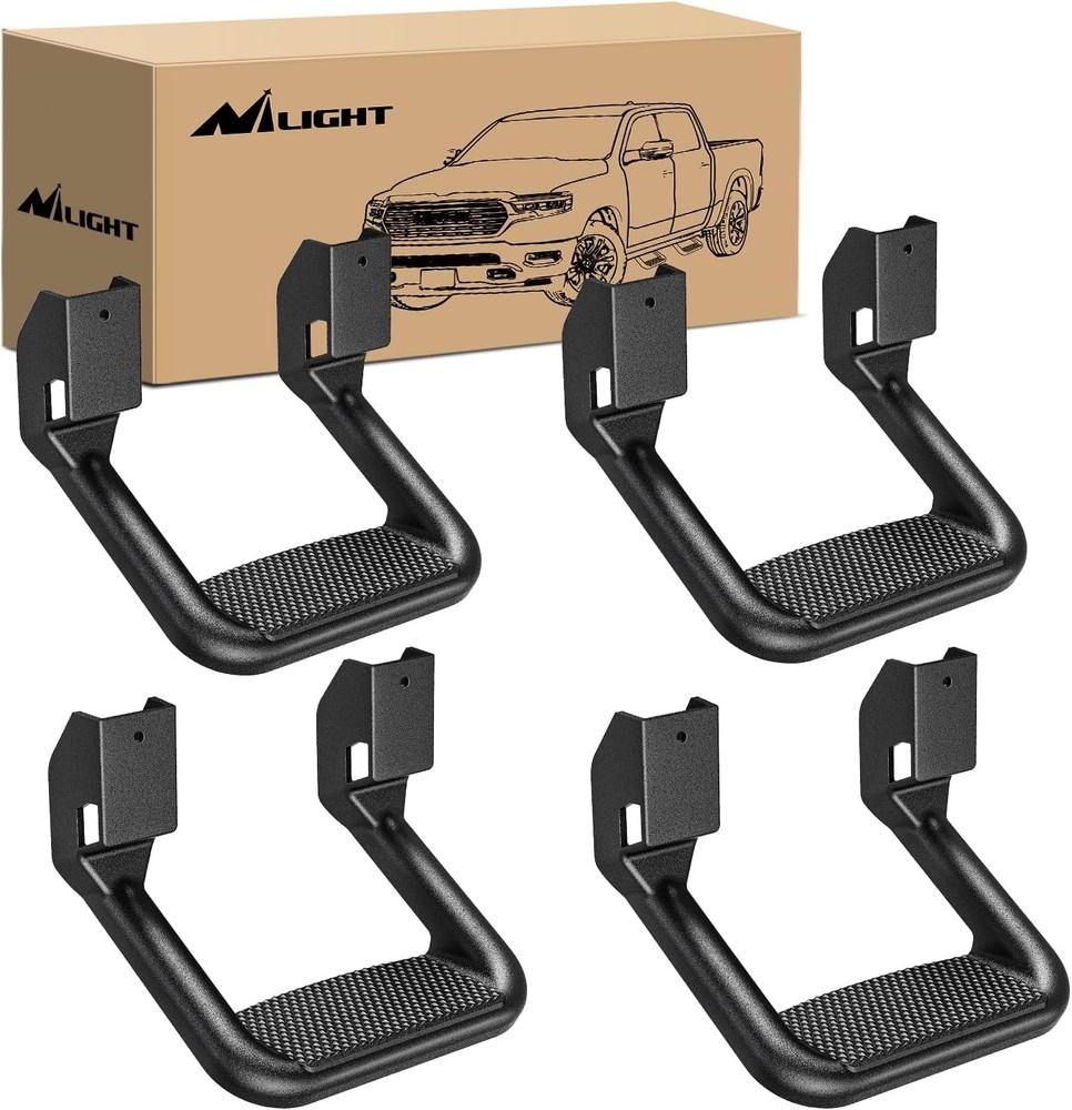 Universal Side Step Slip-Proof Aluminum Side Hoop Steps Nerf Bars Assembly 4 Pcs