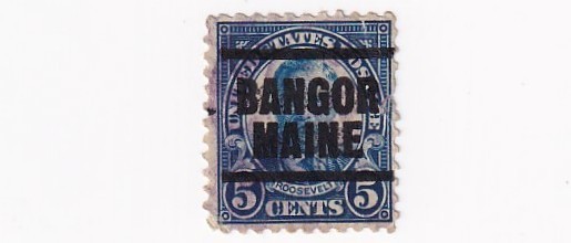 STAMP US SCOTT 557 "Roosevelt" 5 CENT 1922 PRECANCEL BANGOR MAINE - E