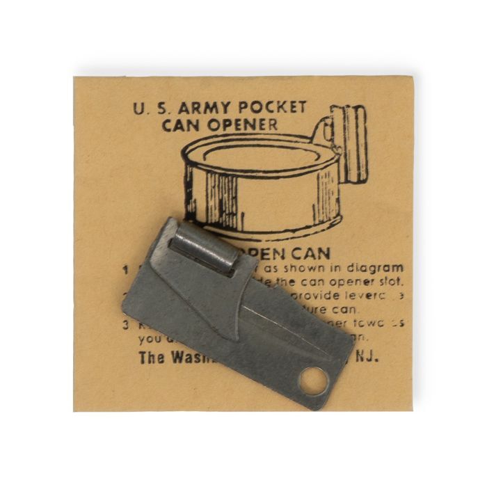 Authentic Reproduction WW2 US Pocket Sized Army Can opener- Steel- Pocket Litter