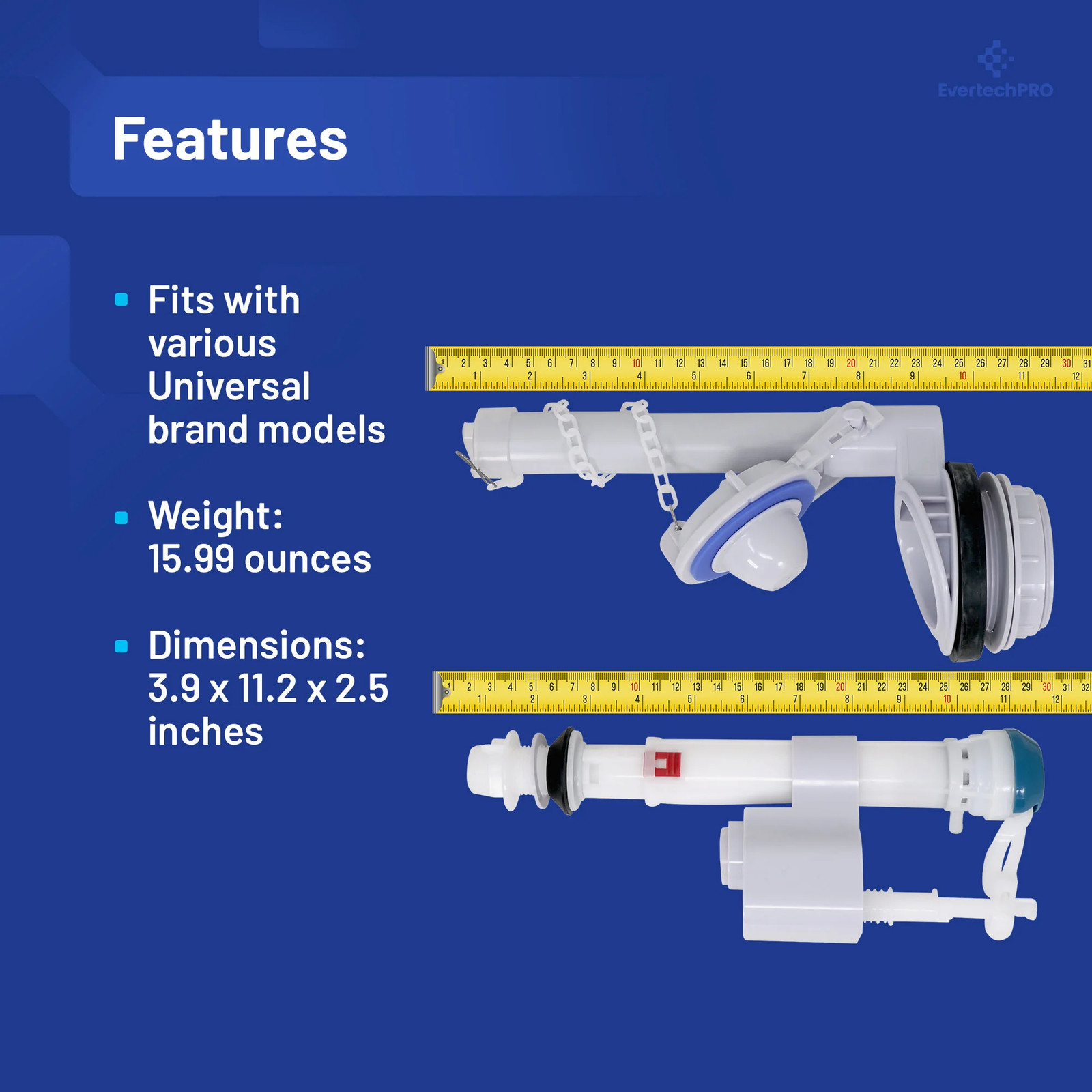 Toilet Repair Kit 2Inch Flush Valve Fill Valve Tank to Bowl Gasket Toilet Handle