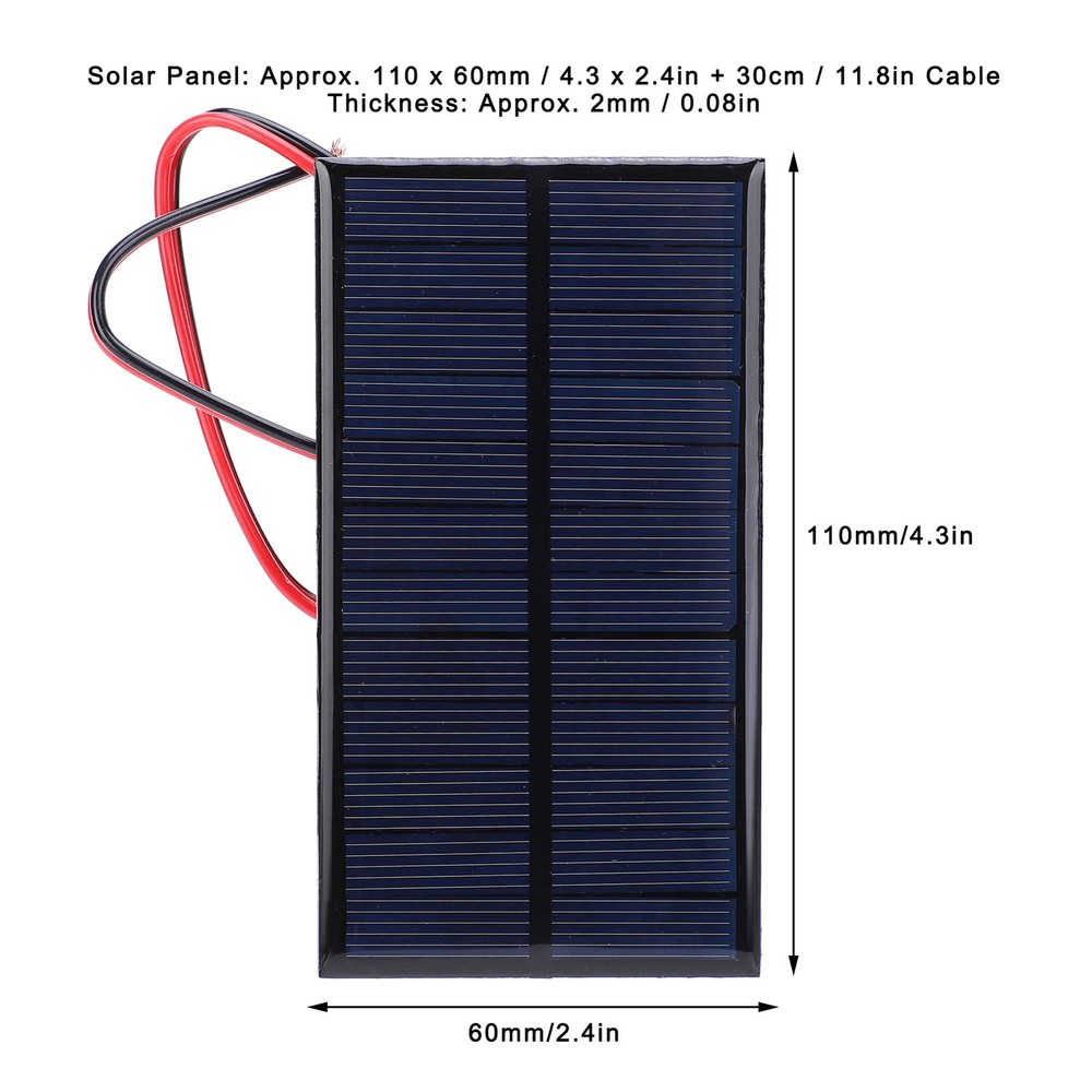 3pcs DC 6V 1W Solar Panel Cell Power Module Solar Panel With 30cm Cable