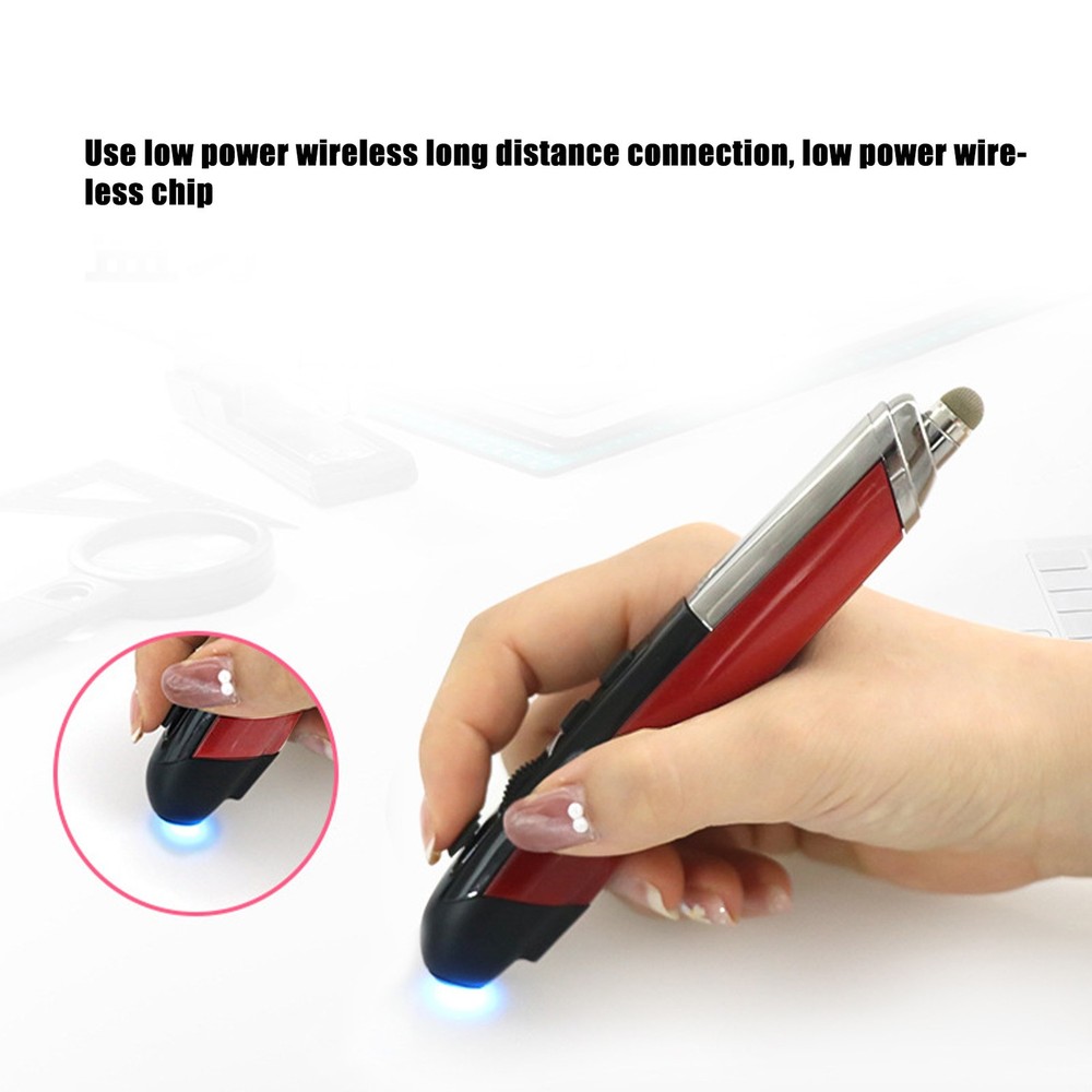 Wireless Pen Mouse 3 Levels Adjustable DPI Touch Screen Writing For Computer Red