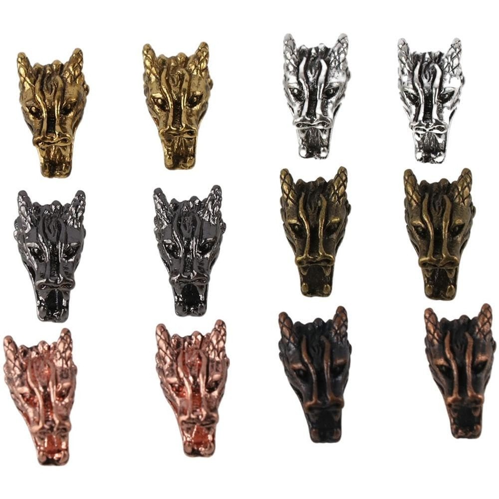 40Pcs Alloy Dragon Head Shape Beads,Mixed Colors Connector Beads Spacer for D...