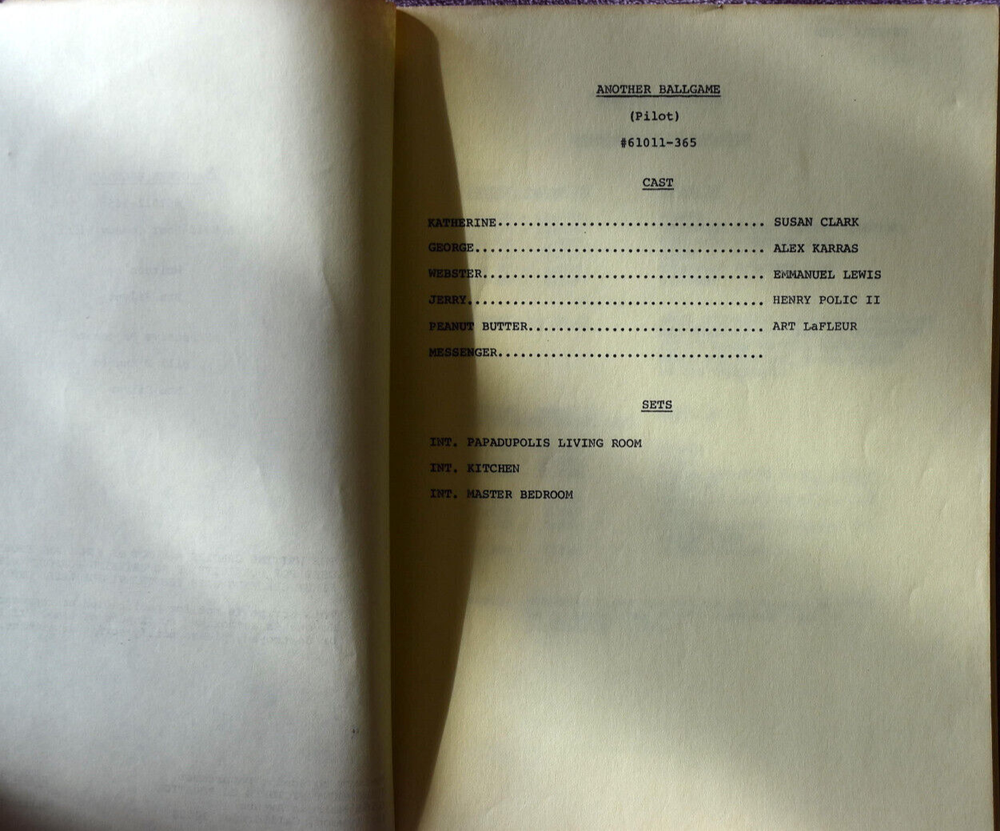 1983 " Another Ballgame " Original Sixth Revised Draft Screenplay Script