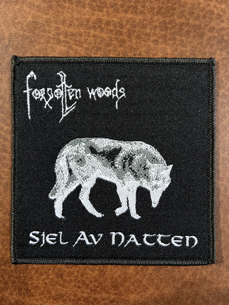 FORGOTTEN WOODS, SEW ON BLACK BORDER WOVEN PATCH