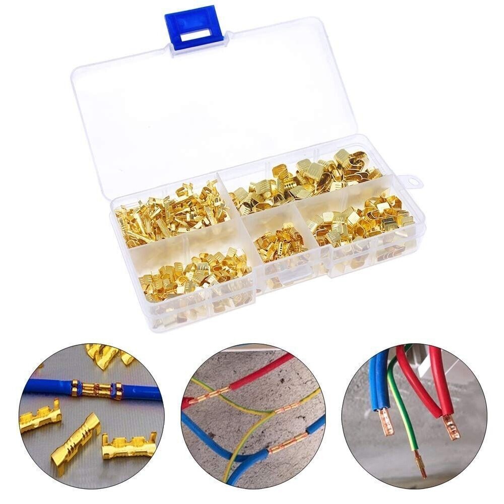 500PCS U-shaped Crimp Terminal Wire Docking Quick Connectors USA