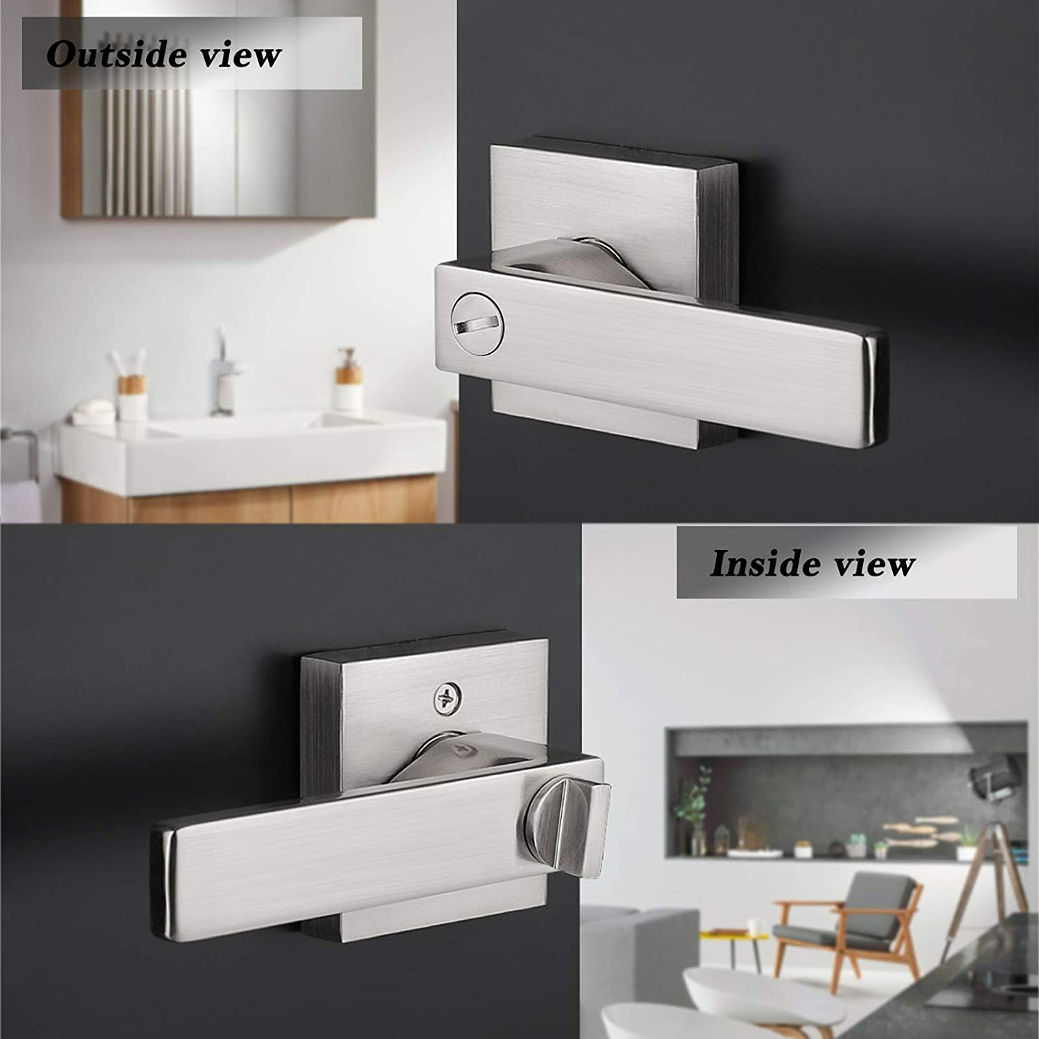 Privacy Door Locks Passage Handles Brushed Nickel Entry Lock keyed Dummy Levers