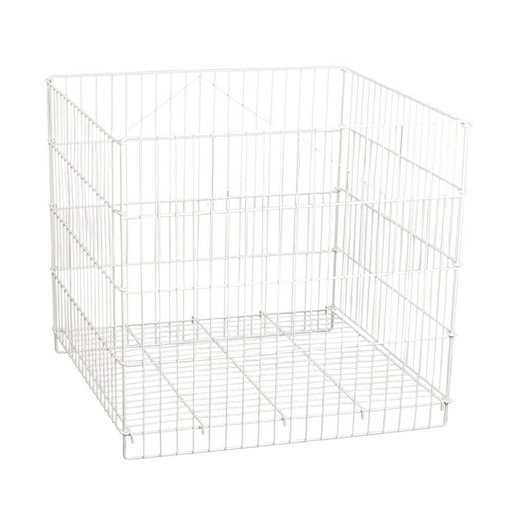 Wire Dump Bin With Adjustable Shelf 26" x 26" x 30" H White Retail Display