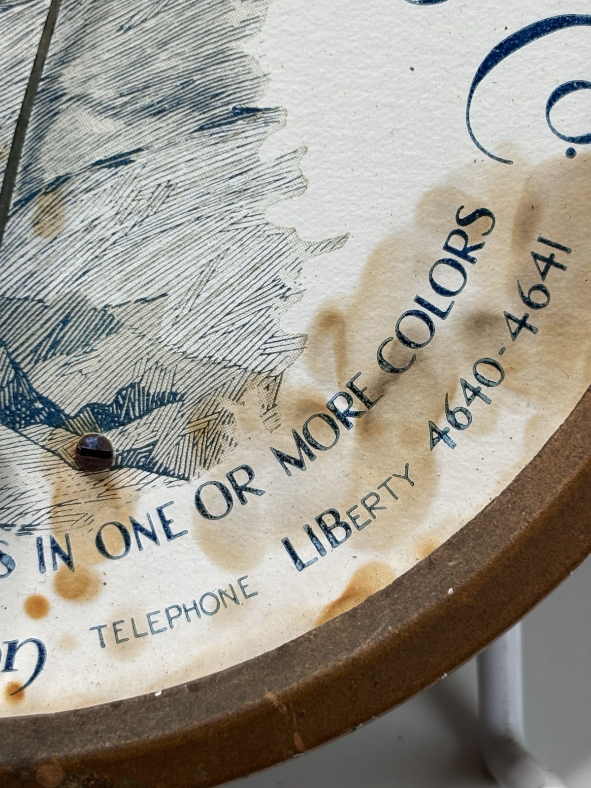 Antique Original RARE American Engraving Thermometer Trade Sign Indian Eagle MA