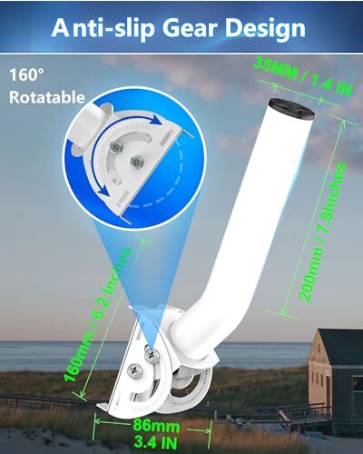 Universal Antenna Mount, 12" Adjustable J Pole Mounting with Weather Proof