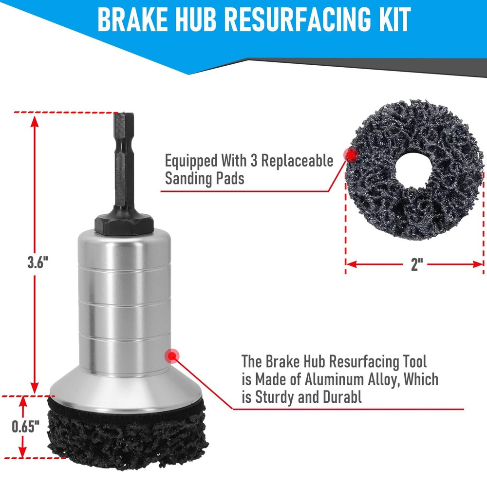 TEOFix Wheel Hub Cleaning Kit,Brake Kit Includes 3 Black