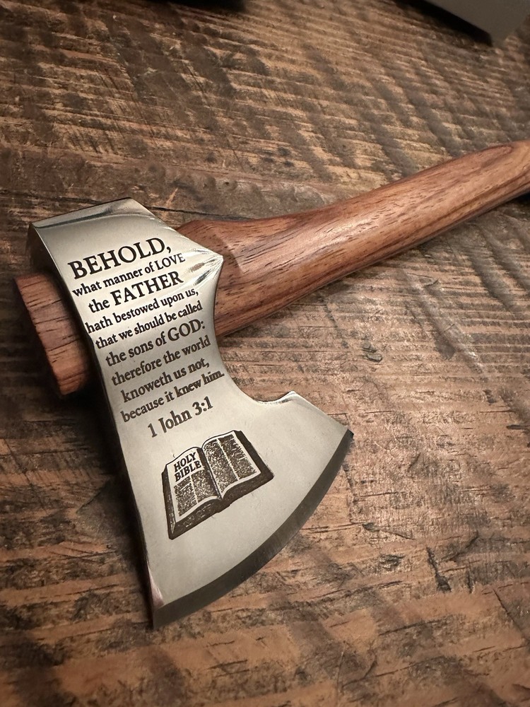 Custom Pocket Axe Holy Bible Scripture Salesman Sample Christian Religious