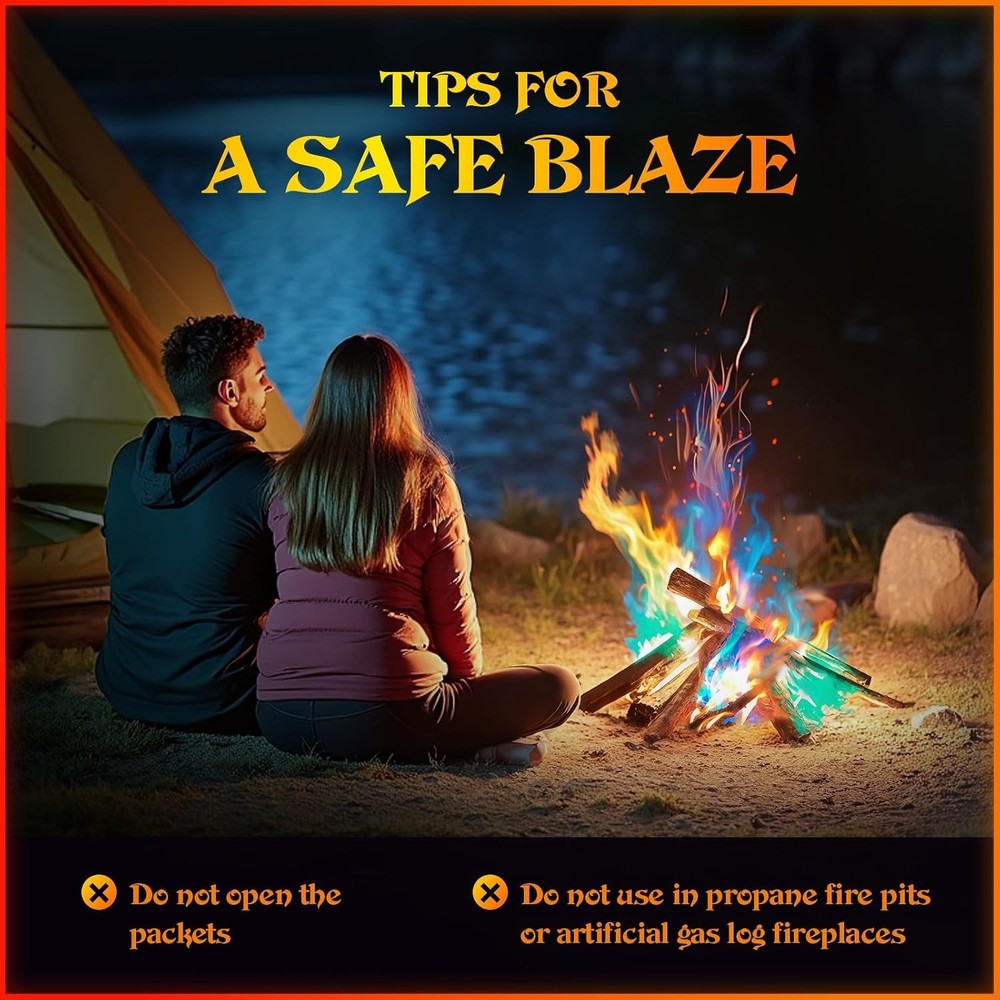 MEKER Fire Color Changing Packets 12-Pack Campfire