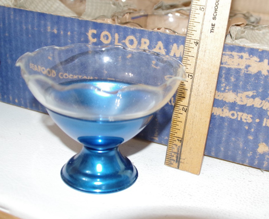 MCM SET 8 PC COLORAMA SHERBERT SET ORIG STORE DISPLAY BOX EXC. NOS ALUMINUM