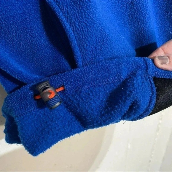 Woolrich Mens Medium Fleece Quarter Zip Pullover Jacket Blue Minimalist Hiking
