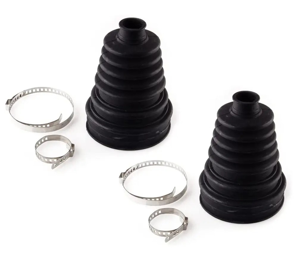 2‌X Car Drive Shaft CV Axle Joint Boot Dust Cover Kit Universal Rubber w/Clamp‌s