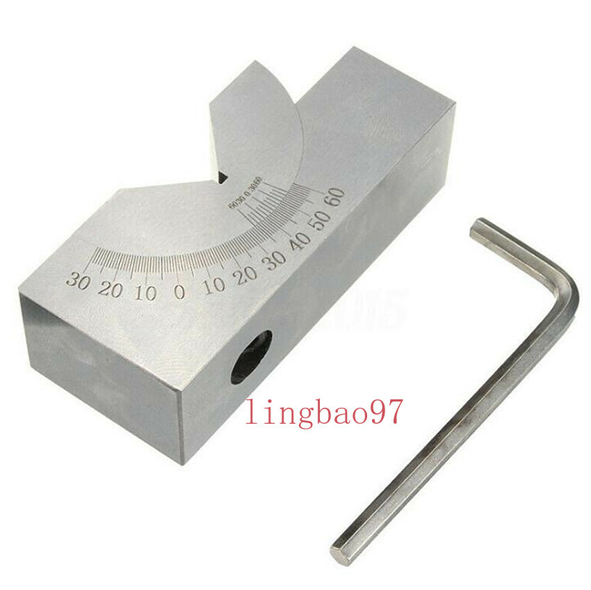CNC Milling Precision Mini Adjustable Angle V Block 0°-60° Vice Grip Hold Clamp