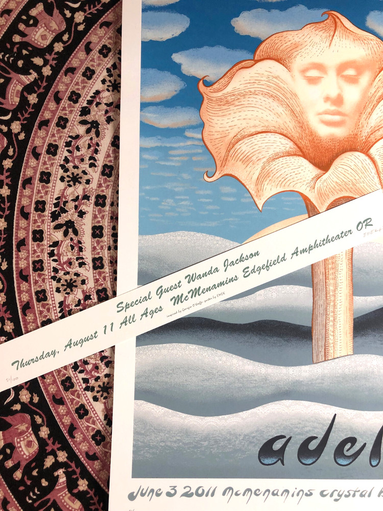 Adele EMEK Signed Number Poster June 2011 Portland Extra Signed # Strip Aug 11