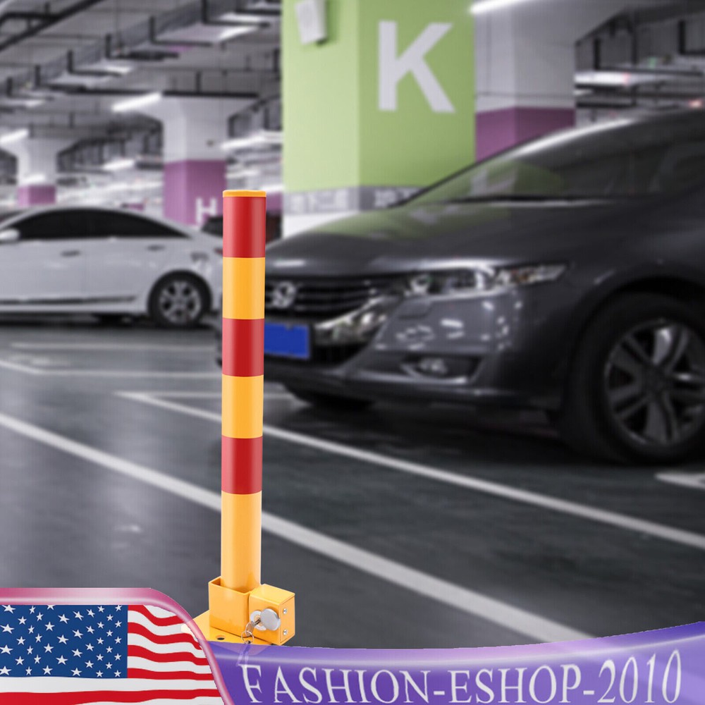 Automatic Locking Parking Post Safety Bollard Iron Pipe Traffic Post Barrier NEW
