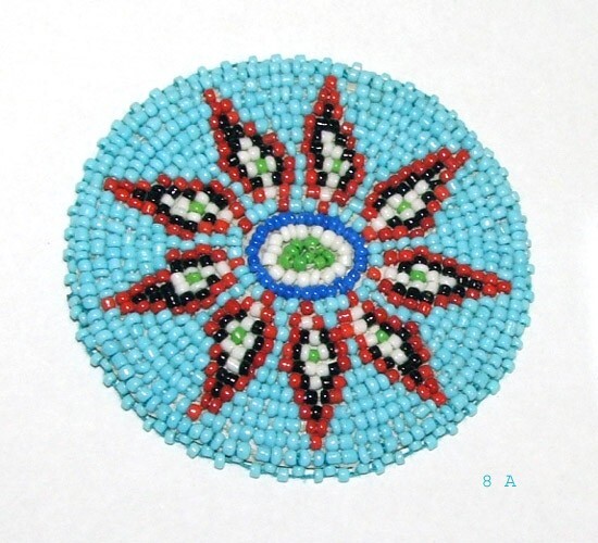 Big  3" diameter Beaded Rosette  w Hand Sewn Black leather backing New 8A