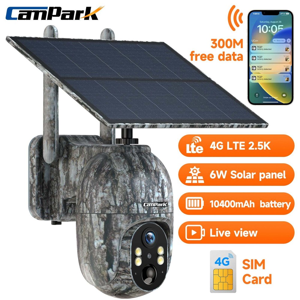4G LTE Cellular Trail Camera Solar Trail Camera PTZ Cellular Security Camera