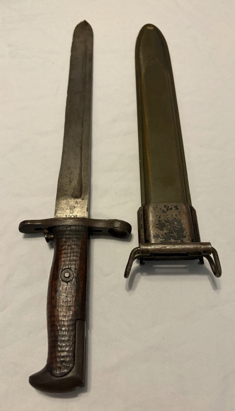 Original WWI WW1 US 1906 Springfield Armory Bayonet & Scabbard