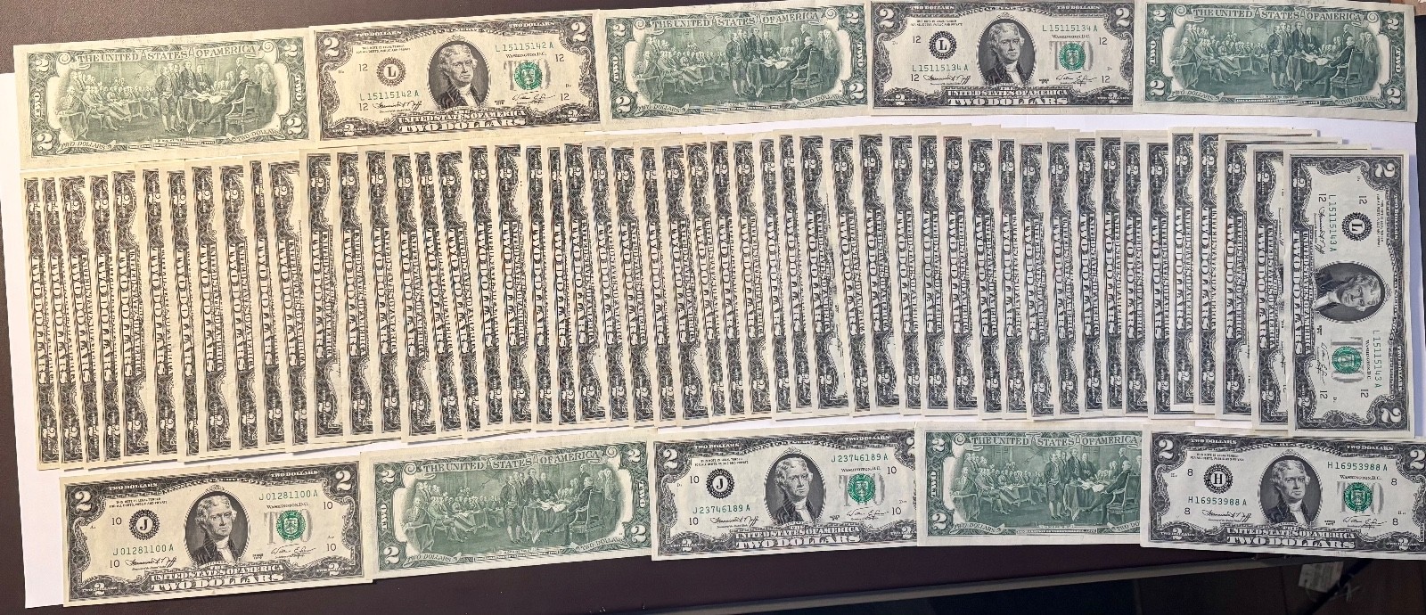 1976 $2 Two Dollar Bill 50th Anniversary Bicentennial Crisp Almost Uncirculated