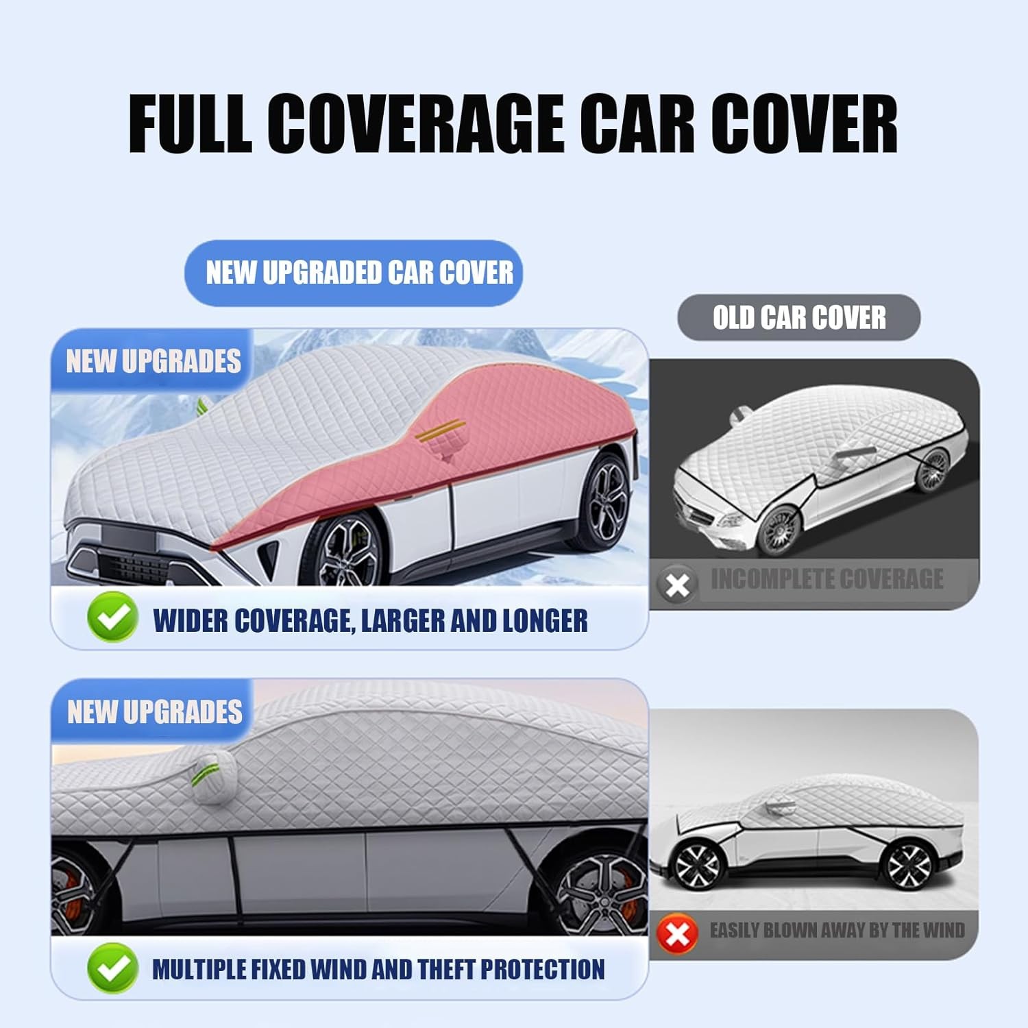 Car Roof Cover Hail Protector Waterproof Snow Proof Sunshield Outdoor Protective