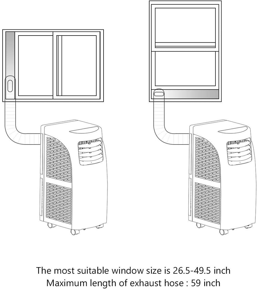 9000 BTU Portable Air Conditioner & Dehumidifier Function Remote w/ Window Kit