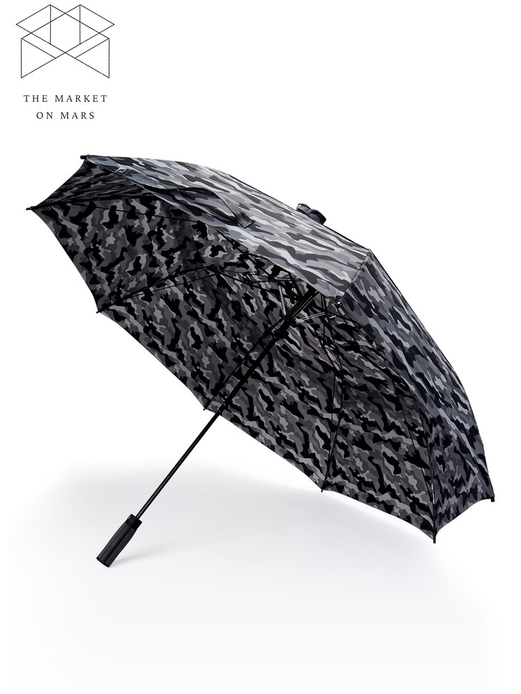 Automatic Open Two Person Rain Umbrella Black Camo